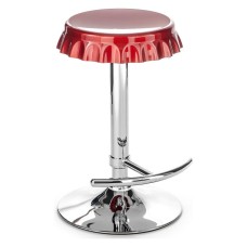 TAPPO Red Sgabello Rosso e Cromo
