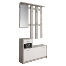Mobile ingresso con scarpiera e specchiera Ken Cement