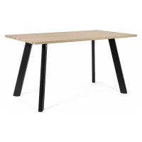GIANT Tavolo Fisso Nero e Legno chiaro L 140 cm