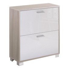 QUADRANTE Scarpiera 12 Paia Olmo chiaro e Bianco lucido