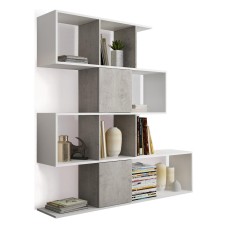Scala Libreria Larice bianco e Cemento