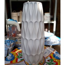 Vaso in ceramica bianco 12 X 26 cm.