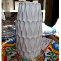 Vaso in ceramica bianco 10 X 18 cm.