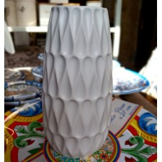 Vaso in ceramica bianco 10 X 18 cm.