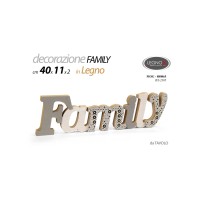 Scritta Family in legno