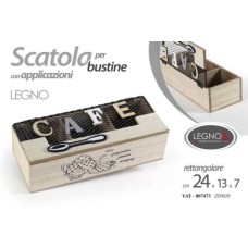 Scatola 3 scoparti in legno