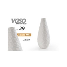 Vaso in ceramica 29 cm. Bianco opaco