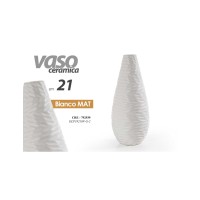Vaso in ceramica 21 cm. Bianco