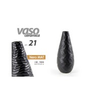 Vaso in ceramica 21 cm. Nero