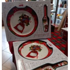 Piatto natalizio in ceramica con paletta