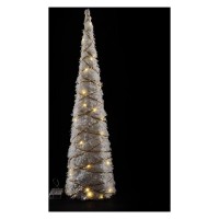 Decoro NATALE Albero Cono Metallo Bianco e Oro