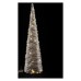 Decoro NATALE Albero Cono Metallo Bianco e Oro