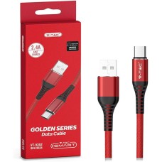 CAVO USB A USB TYPE C 1 METRI ROSSO RUBY SERIES IN CORDA